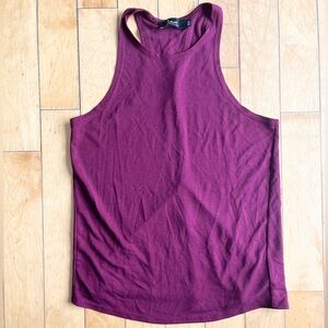 Louve Purple Racerback Open Back Activewear Tank Top Size Small